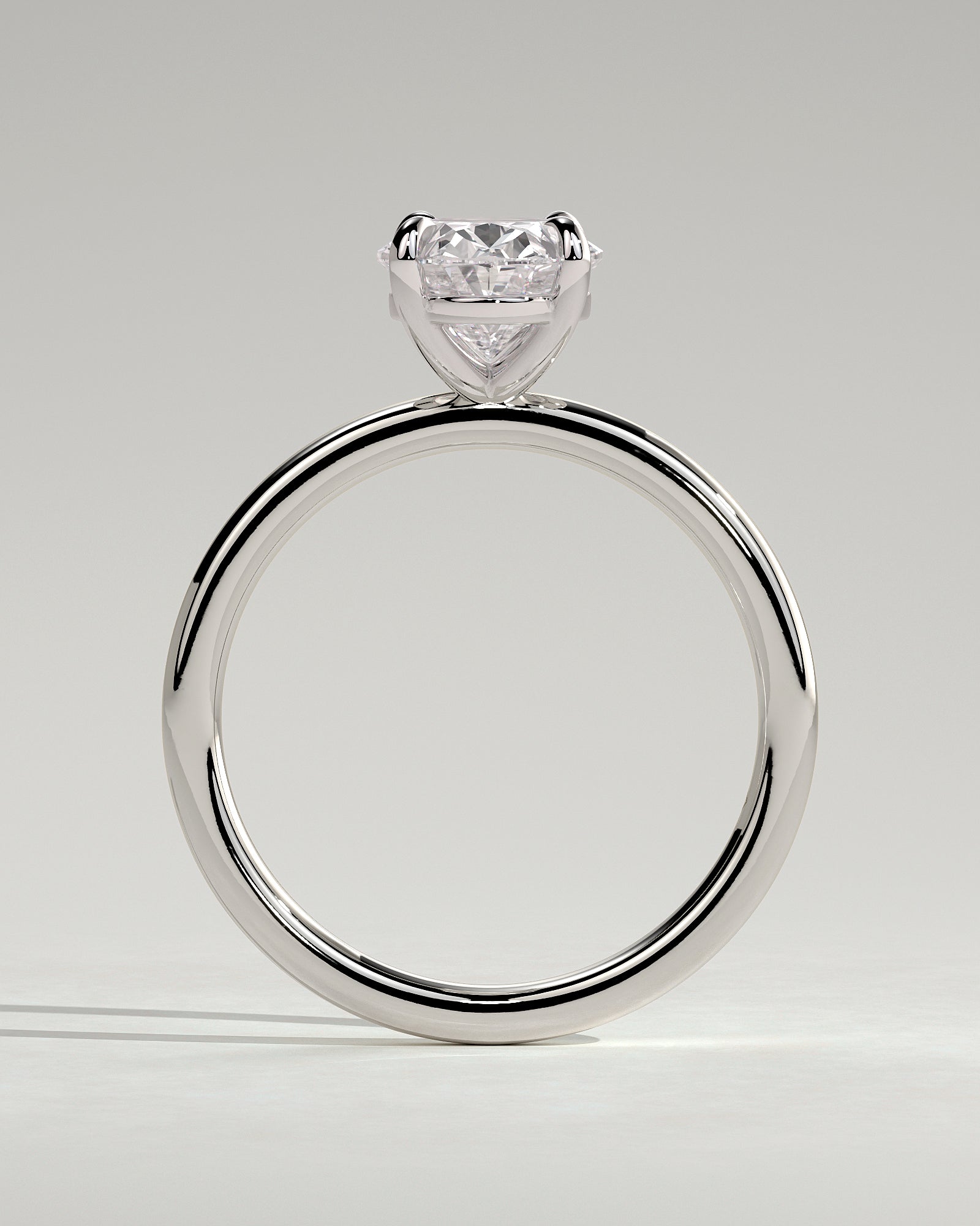 Daisy - Classic Oval Claw Solitaire Engagement Ring - Platinum - White Gold / Platinum 2ct