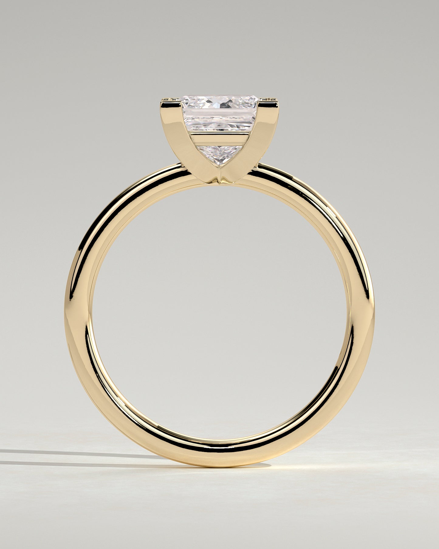 Glinda - Princess Claw Solitaire Engagement Ring - Yellow Gold - Yellow Gold 2ct