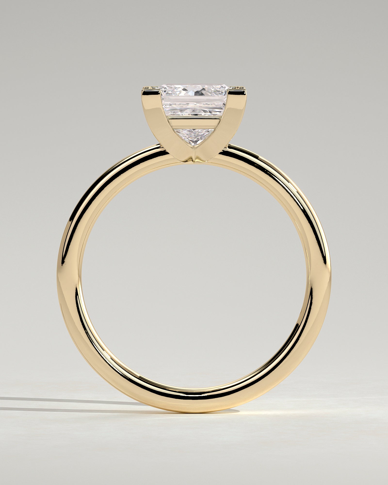 Glinda - Princess Claw Solitaire Engagement Ring - Yellow Gold - Yellow Gold 2ct