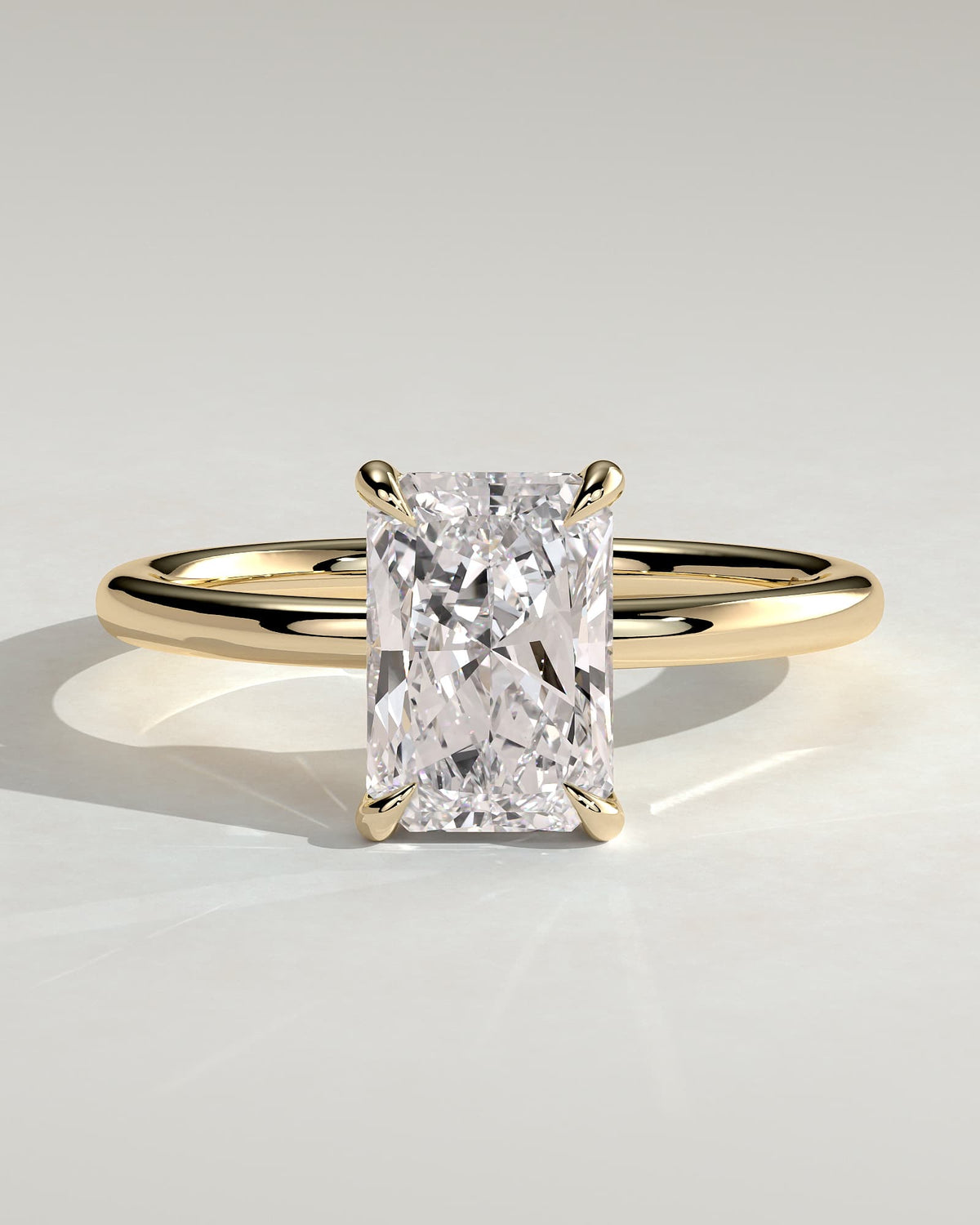 Judy - Radiant Claw Solitaire Engagement Ring - Yellow Gold