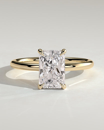 Judy - Radiant Claw Solitaire Engagement Ring - Yellow Gold
