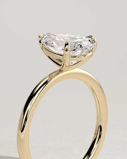 Amy - Pear Claw Solitaire Engagement Ring - Yellow Gold