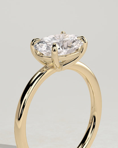 Dotti - Oval East West Claw Solitaire Engagement Ring - Yellow Gold