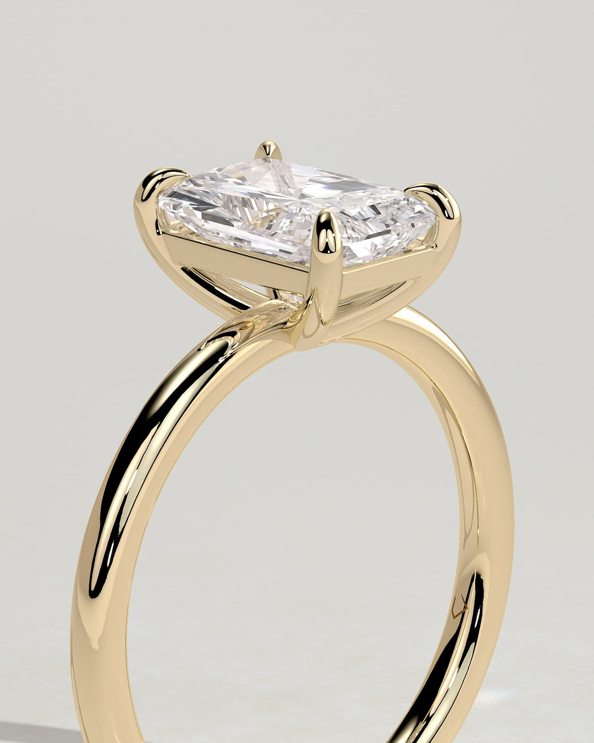 Judy - Radiant Claw Solitaire Engagement Ring - Yellow Gold