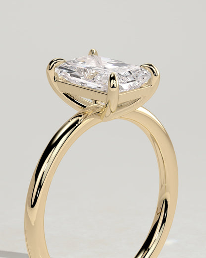Judy - Radiant Claw Solitaire Engagement Ring - Yellow Gold
