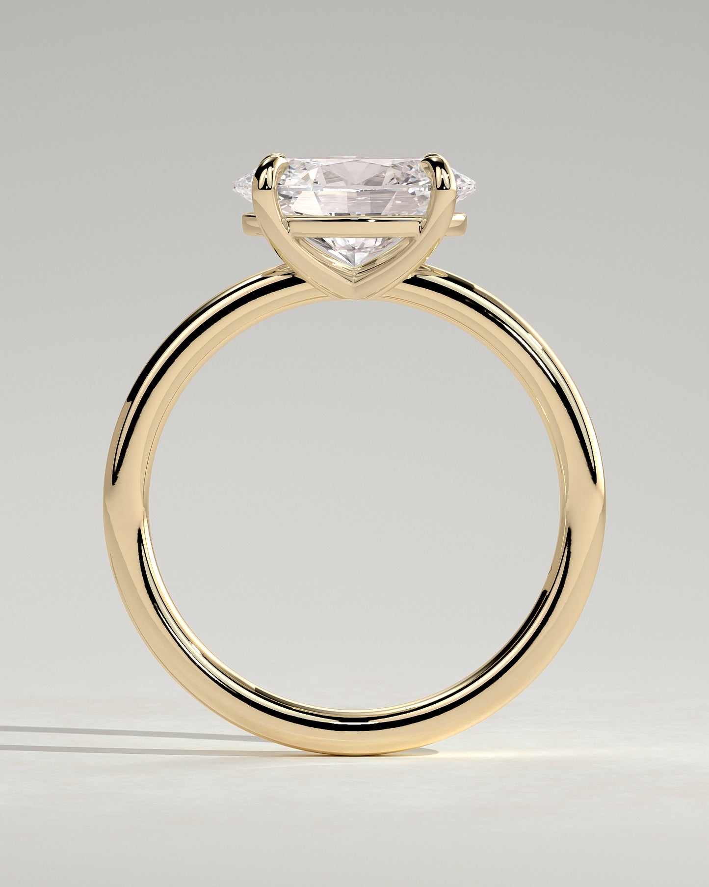 Dotti - Oval East West Claw Solitaire Engagement Ring - Yellow Gold - Yellow Gold 2ct
