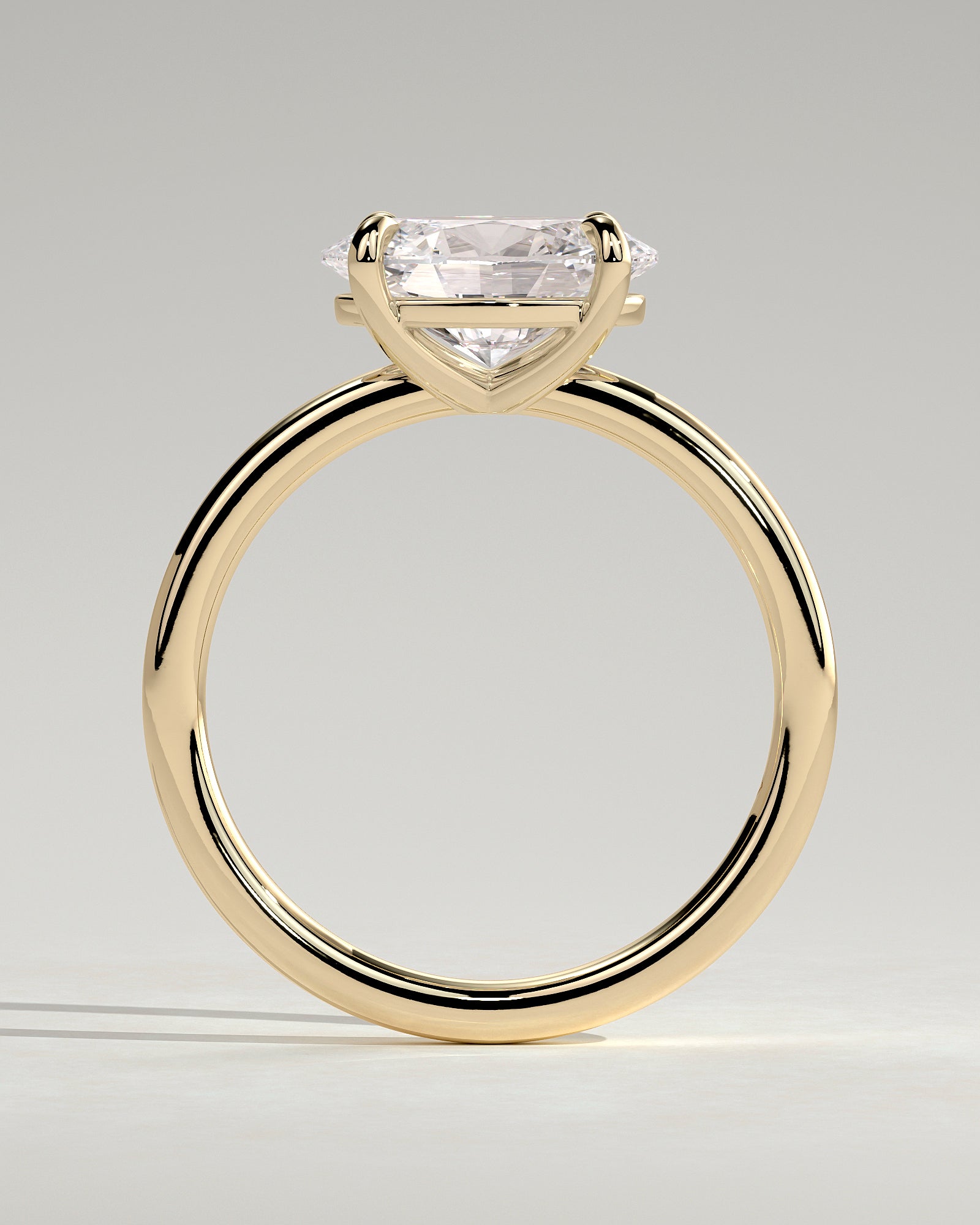Dotti - Oval East West Claw Solitaire Engagement Ring - Yellow Gold - Yellow Gold 2ct