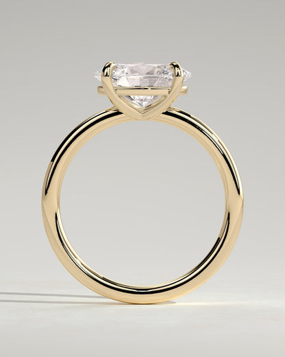 Dotti - Oval East West Claw Solitaire Engagement Ring - Yellow Gold