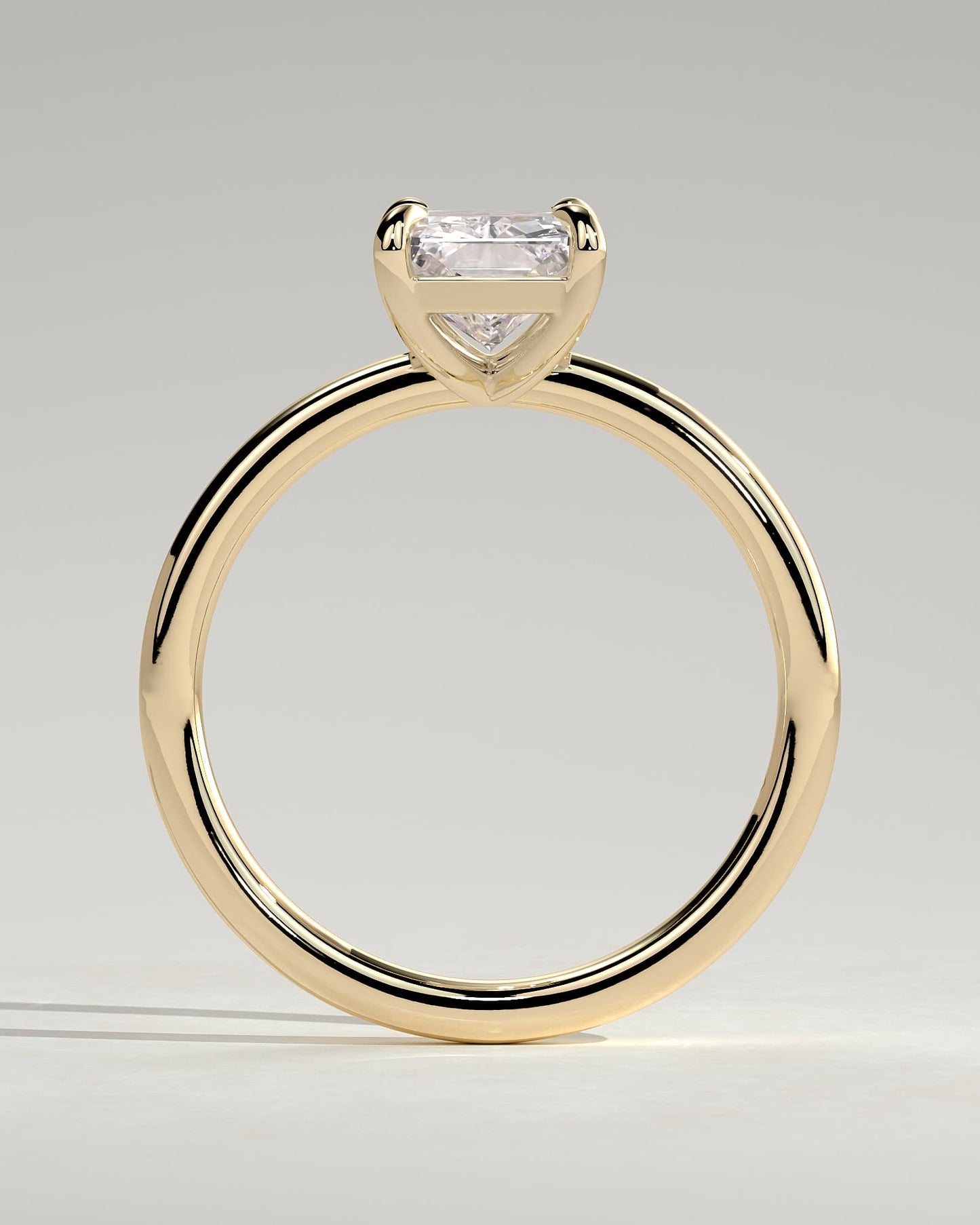 Judy - Radiant Claw Solitaire Engagement Ring - Yellow Gold