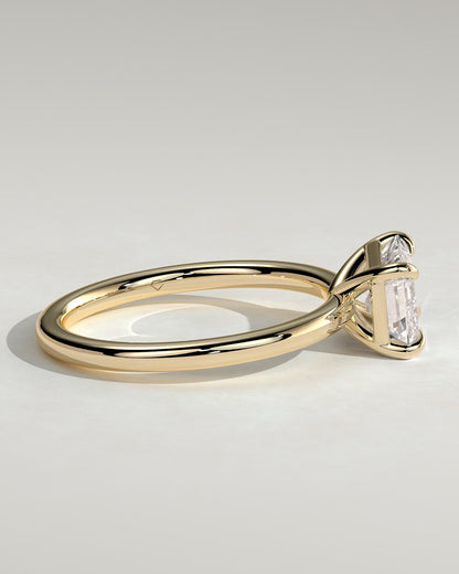 Debbie - Emerald East West Claw Solitaire Engagement Ring - Yellow Gold