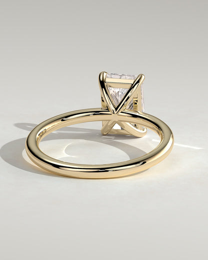 Judy - Radiant Claw Solitaire Engagement Ring - Yellow Gold