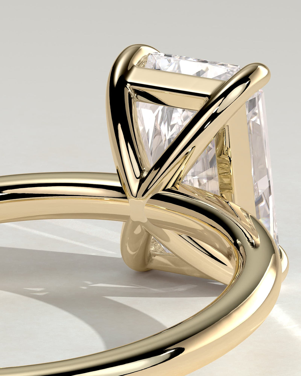 Judy - Radiant Claw Solitaire Engagement Ring - Yellow Gold