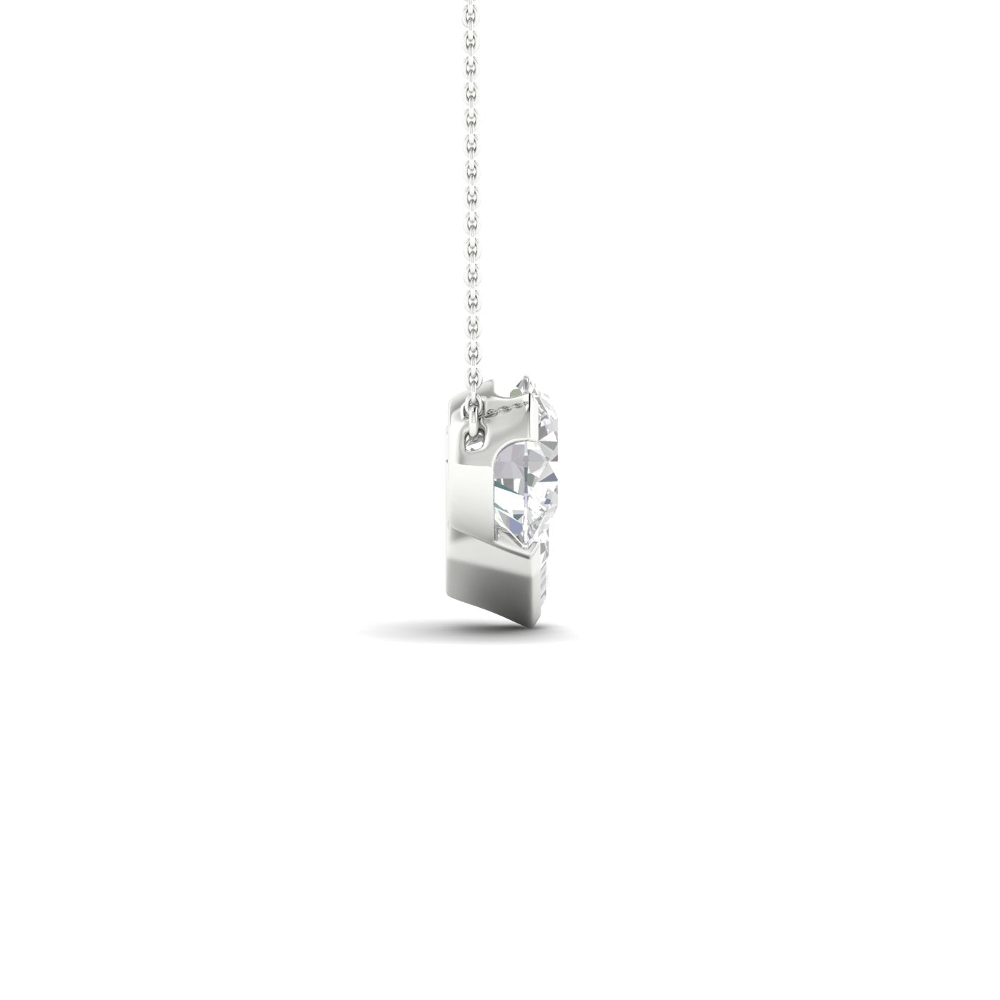 Round Emerald Diamond Two-Stone Necklace