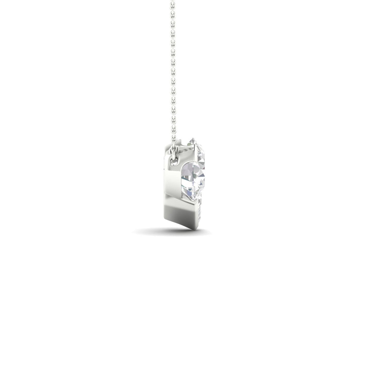 Round Emerald Diamond Two-Stone Necklace