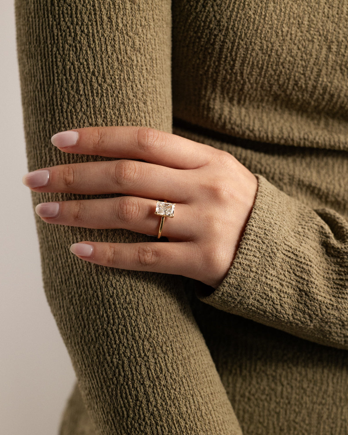 Judy - Radiant Claw Solitaire Engagement Ring - Rose Gold