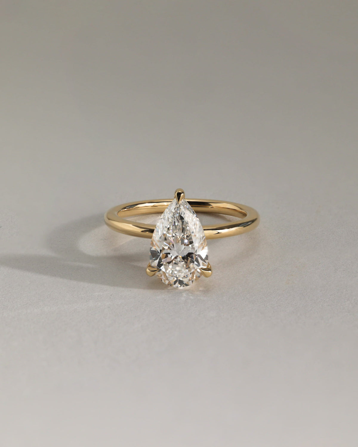 Amy - Pear Claw Solitaire Engagement Ring - Platinum