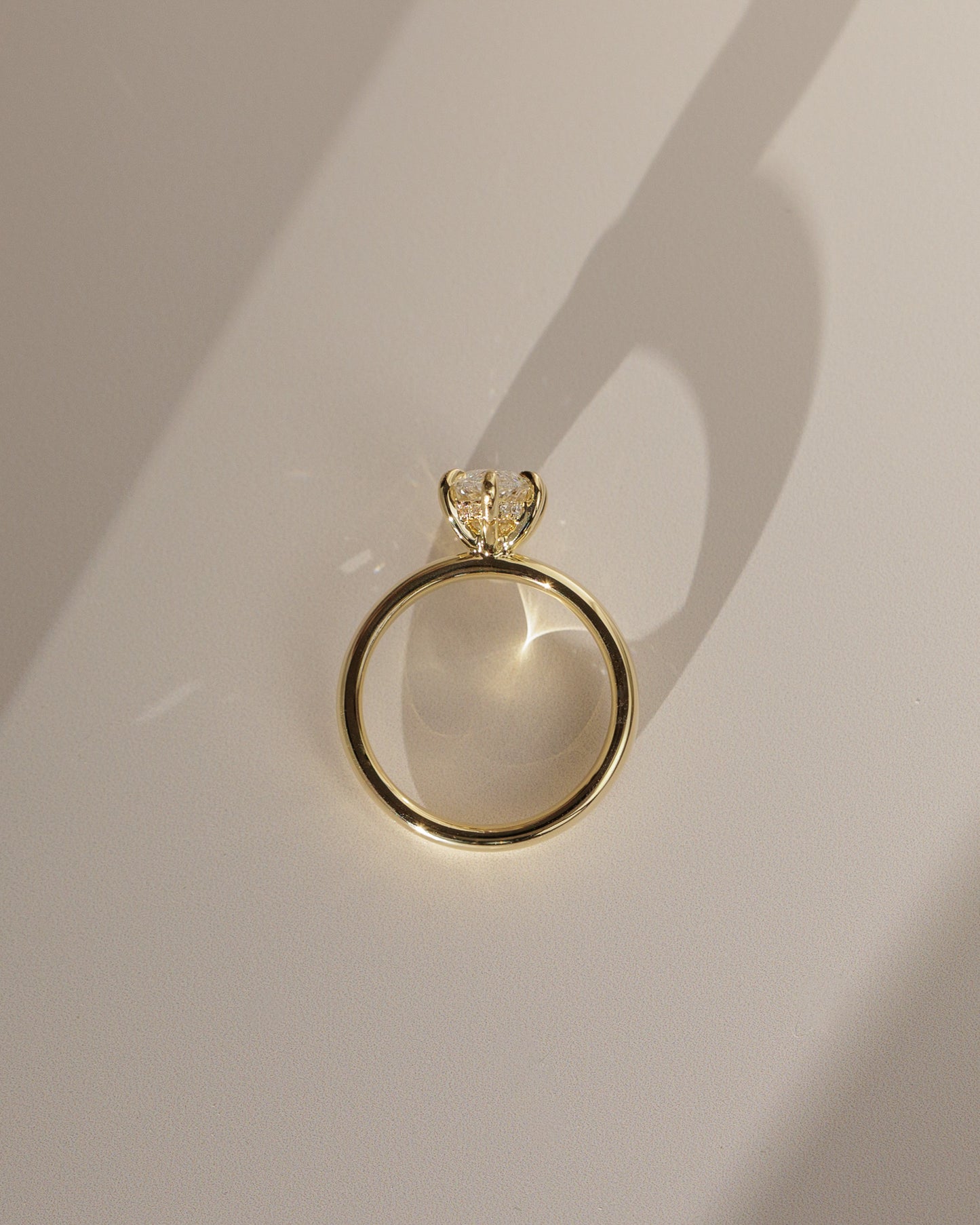 Gigi - Marquise Claw Solitaire with Cigar Band and Hidden Halo Engagement Ring - Rose Two-Tone - Lifestyle