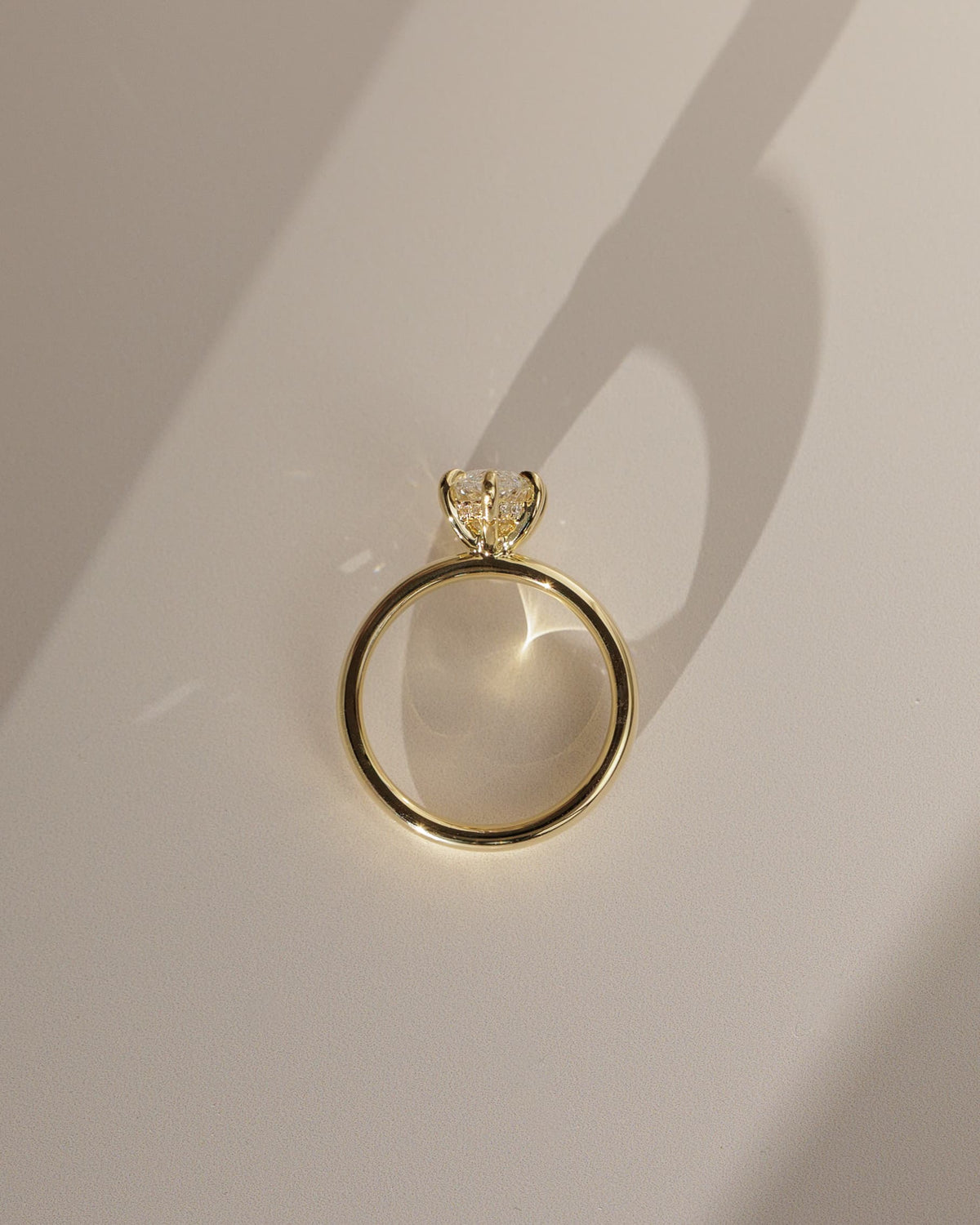 Gigi - Marquise Claw Solitaire with Cigar Band and Hidden Halo Engagement Ring - Rose Gold
