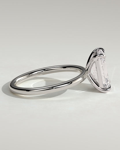 Alina - Emerald Claw Solitaire Engagement Ring - Platinum