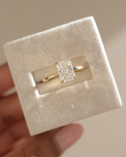 Judy - Radiant Claw Solitaire Engagement Ring - Yellow Gold