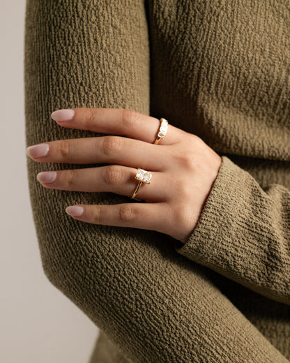 Judy - Radiant Claw Solitaire Engagement Ring - Yellow Gold