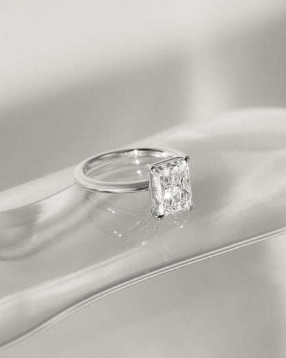 Judy - Radiant Claw Solitaire Engagement Ring - Yellow Two-Tone