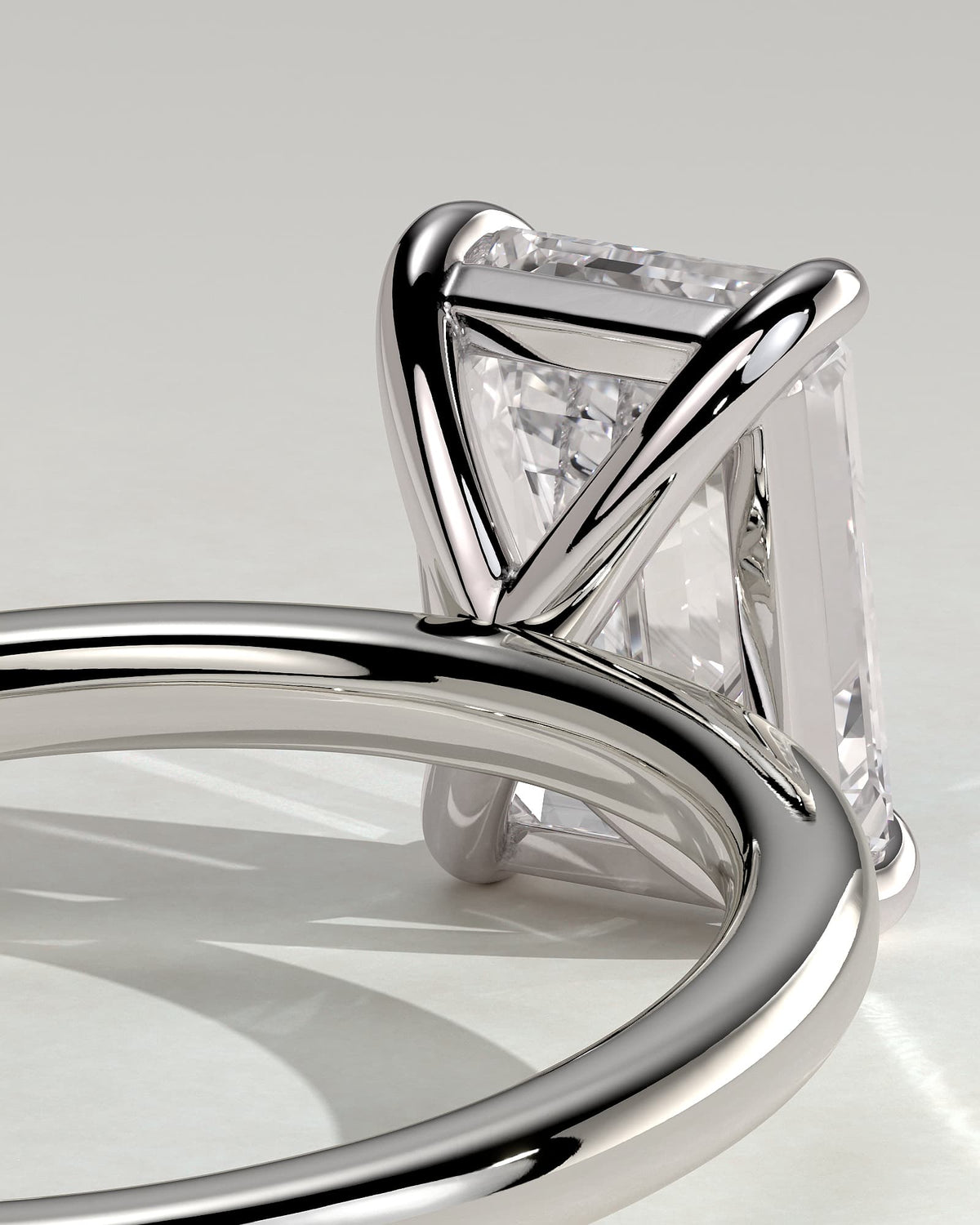 Alina - Emerald Claw Solitaire Engagement Ring - White Gold - white gold - Lara Jewels
