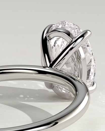 Daisy - Classic Oval Claw Solitaire Engagement Ring - White Gold