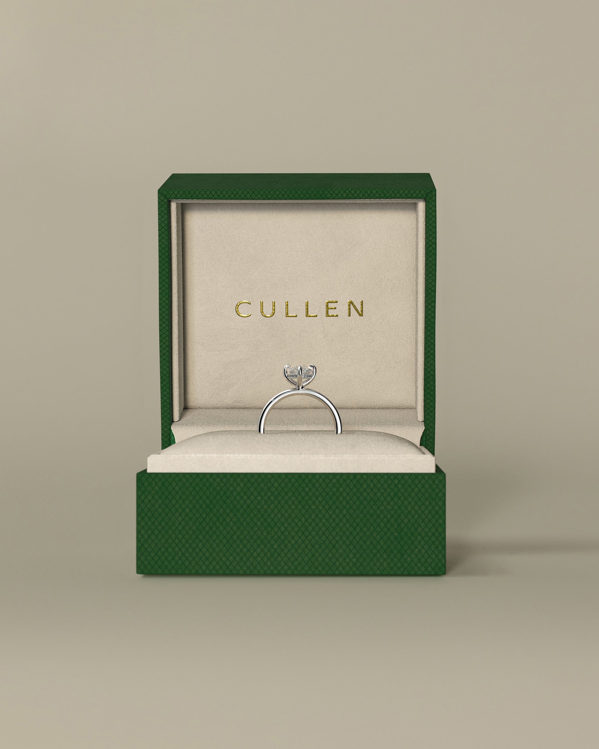 Hellen - Marquise Claw Solitaire with Hidden Halo Engagement Ring - Platinum - White Gold / Platinum 2ct