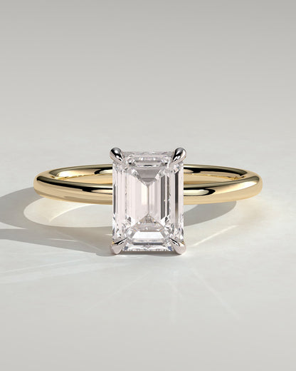Alina - Emerald Claw Solitaire Engagement Ring - Yellow Two-Tone - yellow two-tone - Lara Jewels