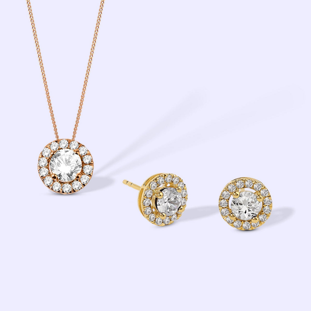 Round Halo Necklace
