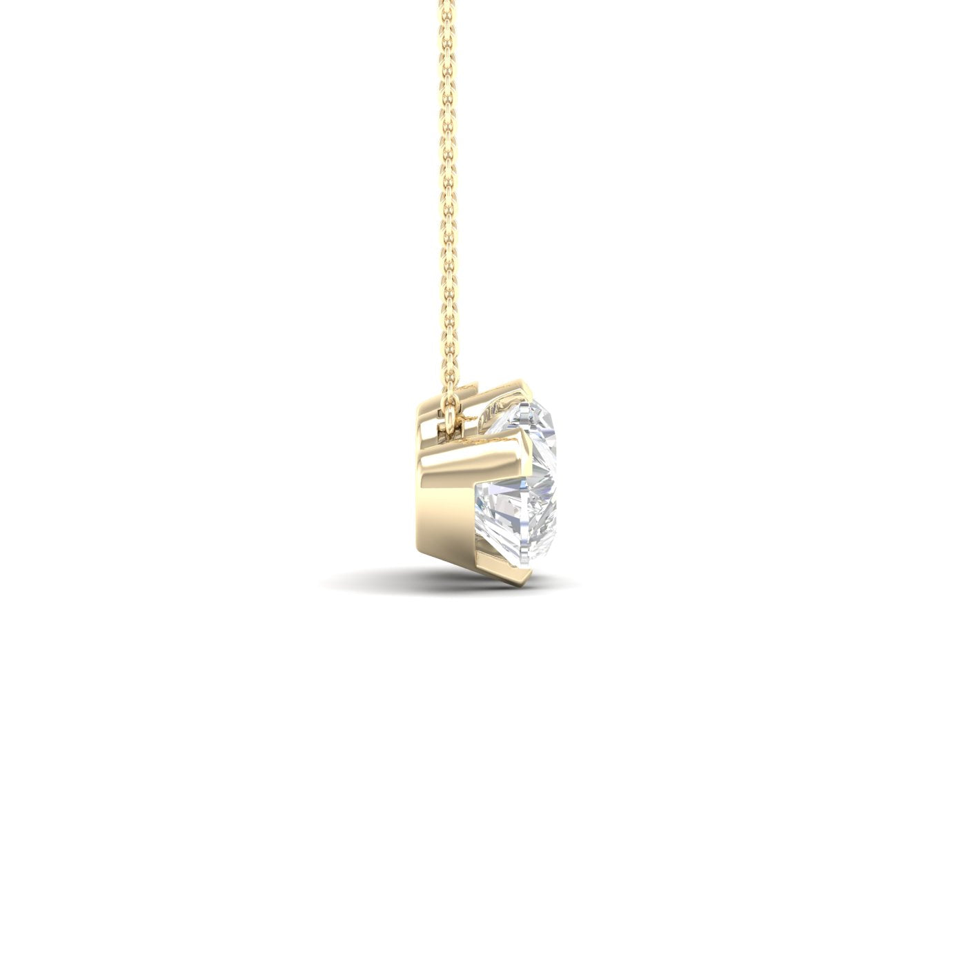 Heart Round Diamond Two-Stone Necklace