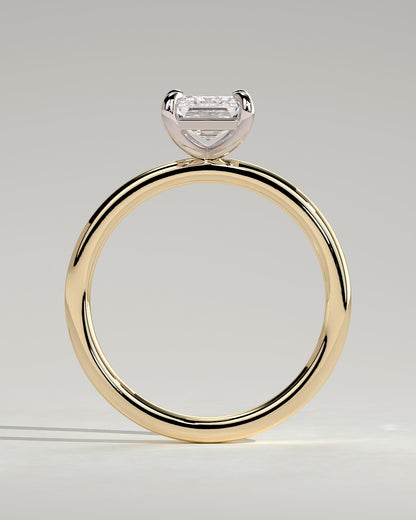 Alina - Emerald Claw Solitaire Engagement Ring - Yellow Two-Tone - yellow two-tone - Lara Jewels