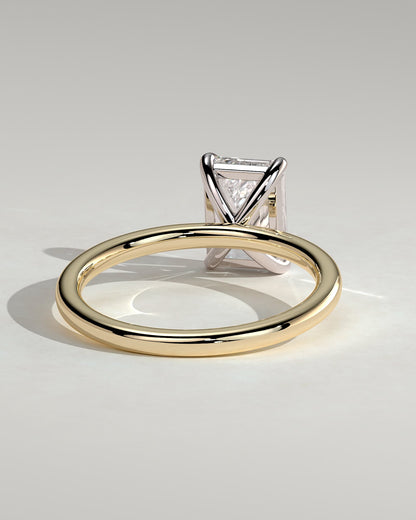 Alina - Emerald Claw Solitaire Engagement Ring - Yellow Two-Tone - yellow two-tone - Lara Jewels