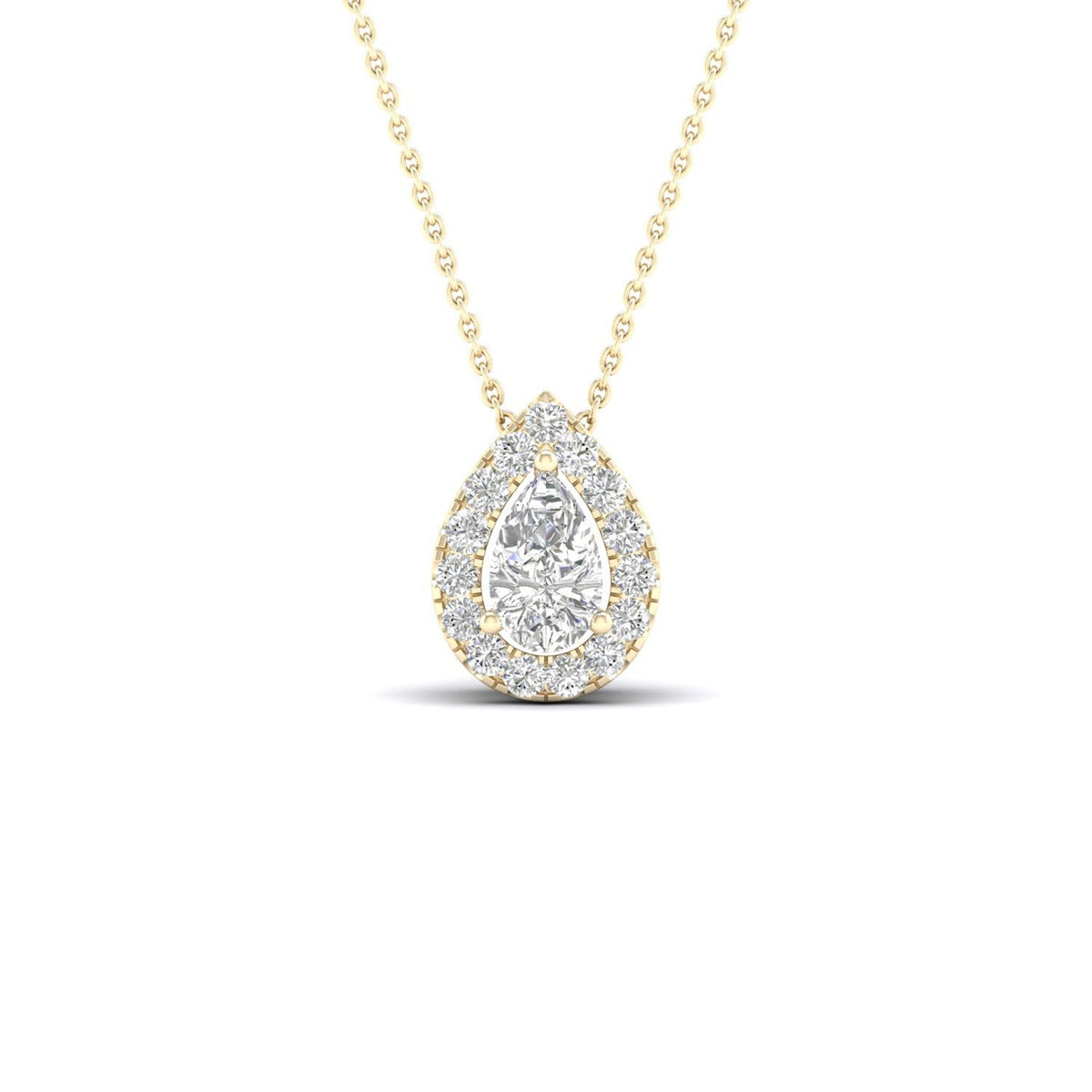 Petite Dewdrop Halo Necklace
