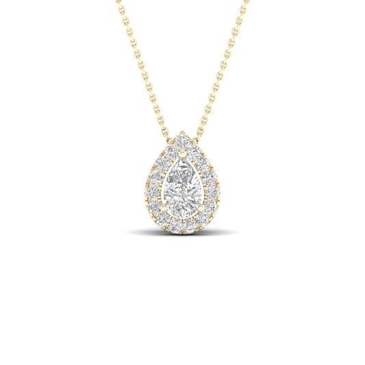 Petite Dewdrop Halo Necklace