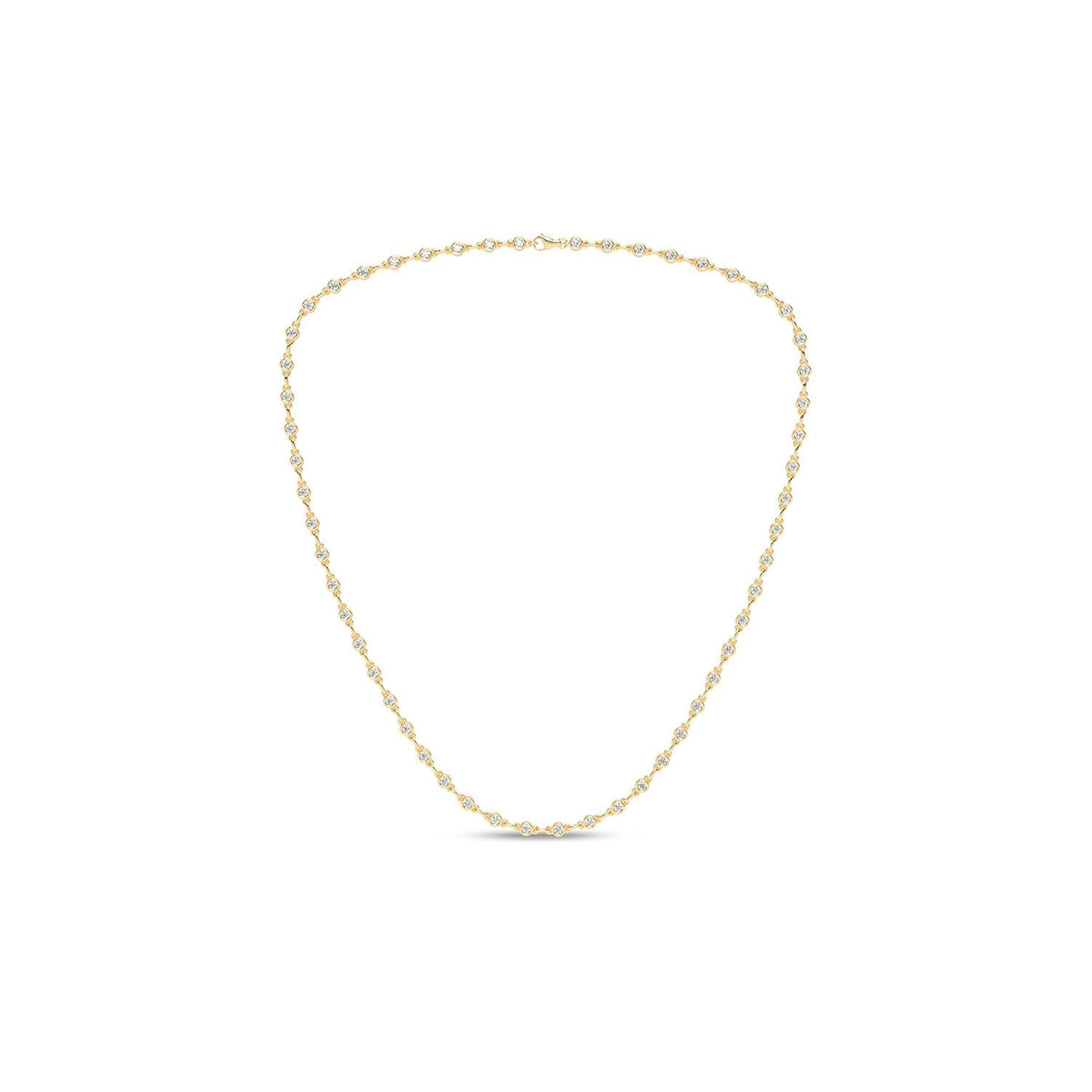 Bezel Set Diamond Tennis Necklace