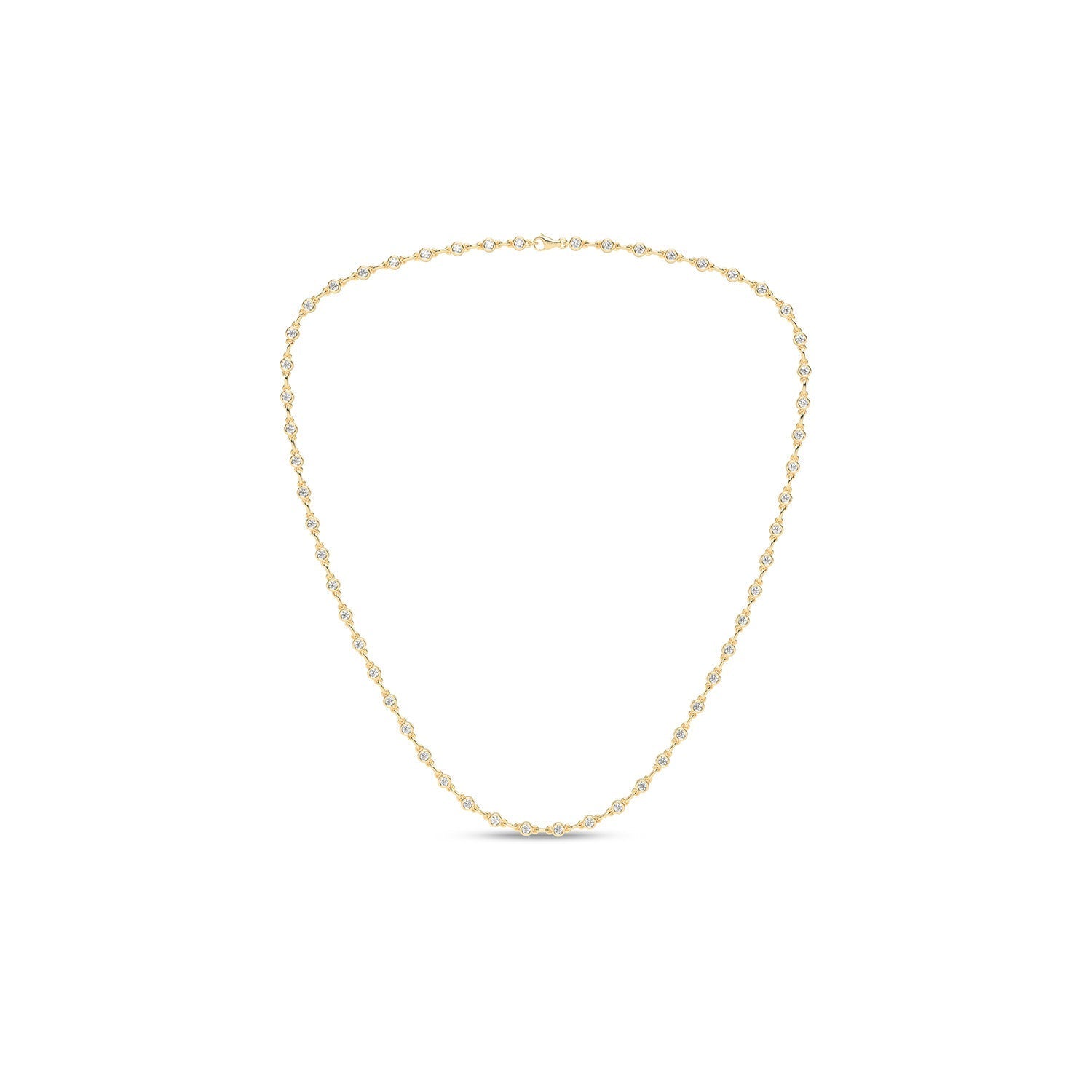 Bezel Set Diamond Tennis Necklace