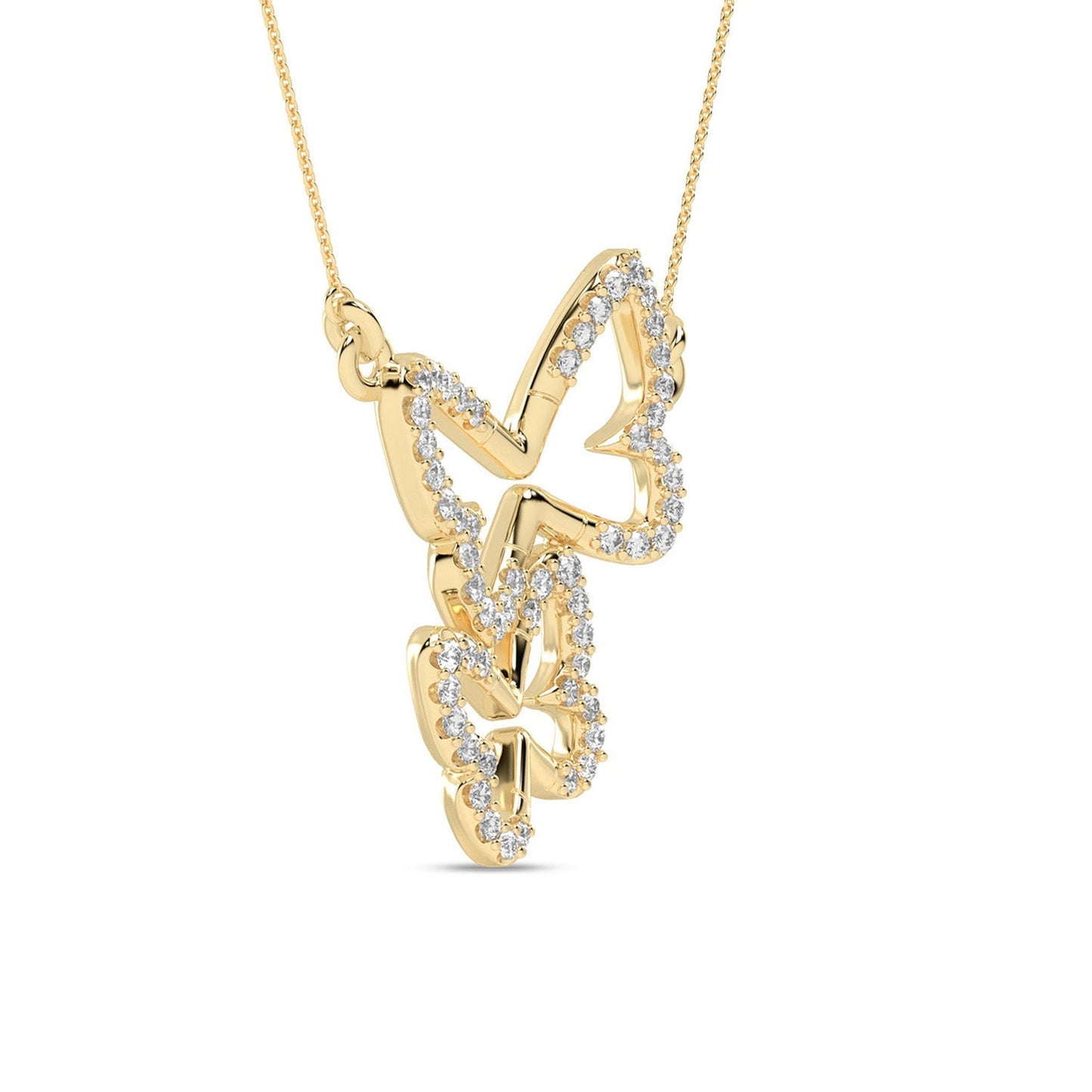 Double Butterfly Silhouette Necklace