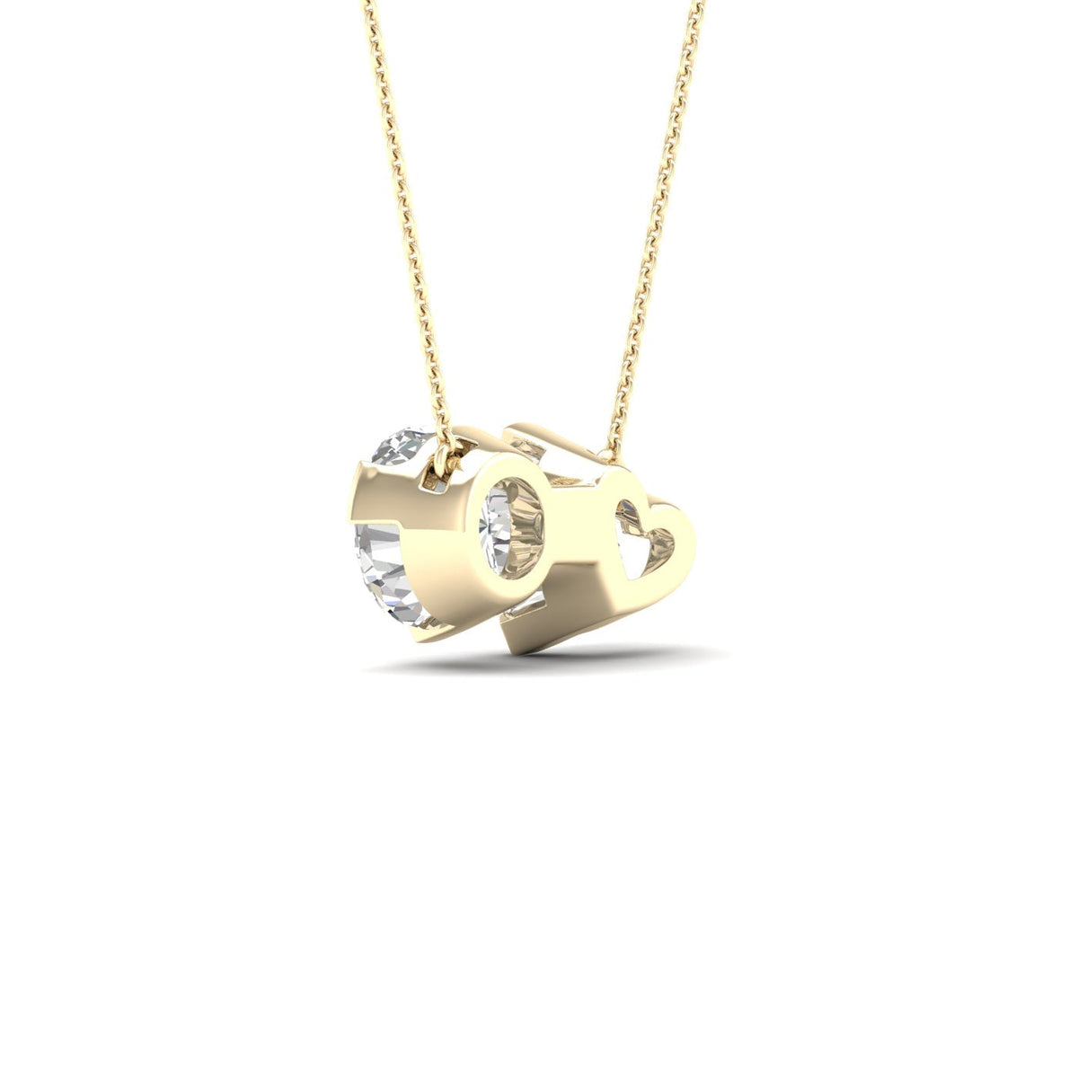 Heart Round Diamond Two-Stone Necklace