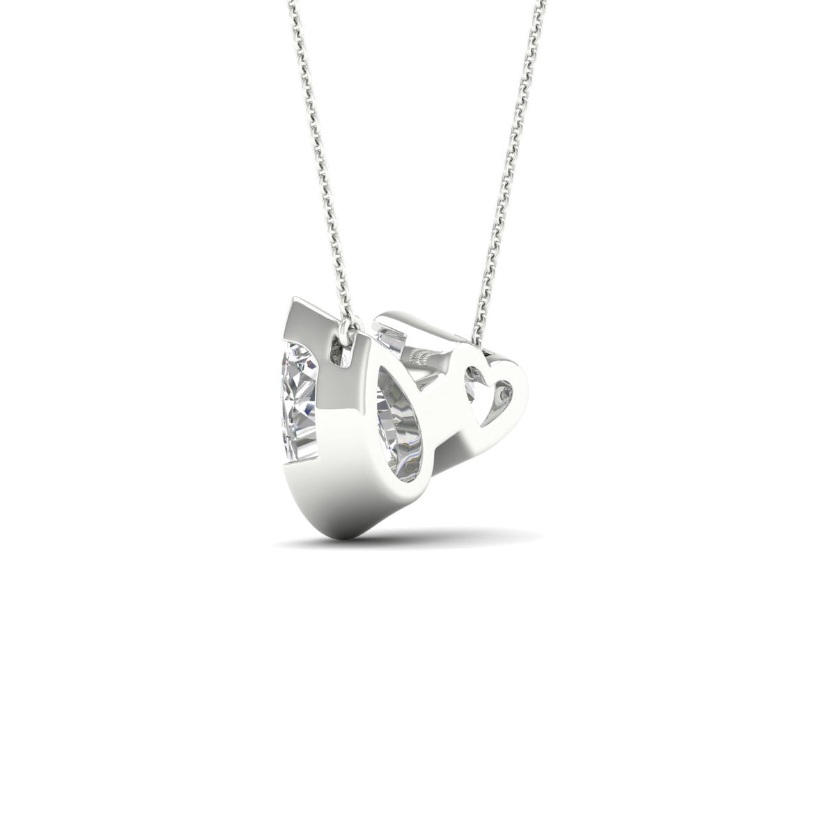 Heart Pear Diamond Two-Stone Necklace