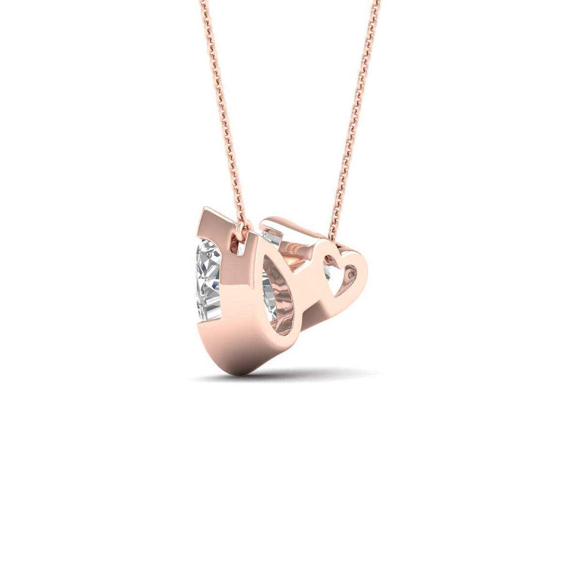 Heart Pear Diamond Two-Stone Necklace