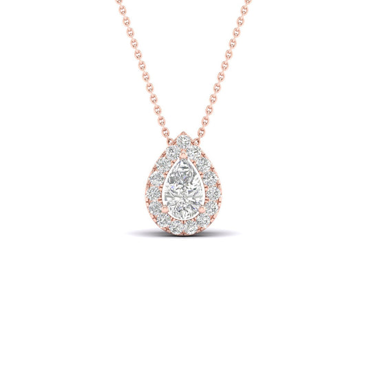 Petite Dewdrop Halo Necklace