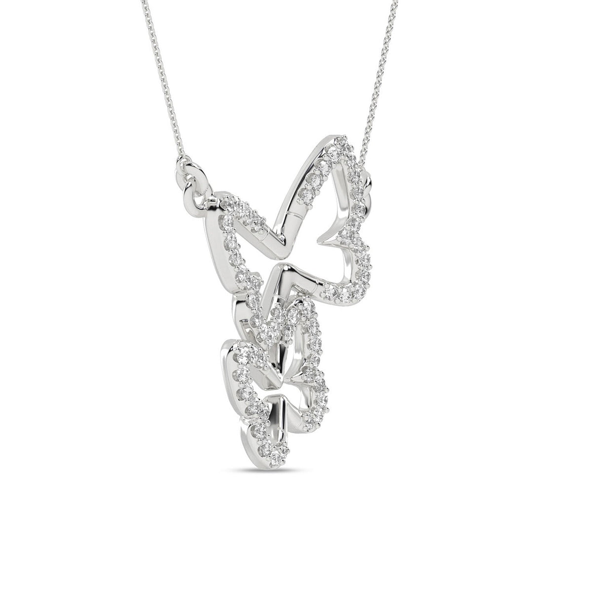 Double Butterfly Silhouette Necklace