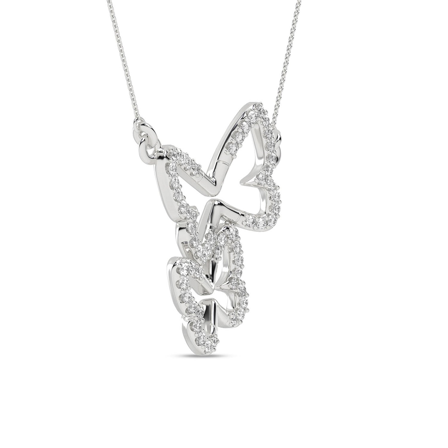 Double Butterfly Silhouette Necklace