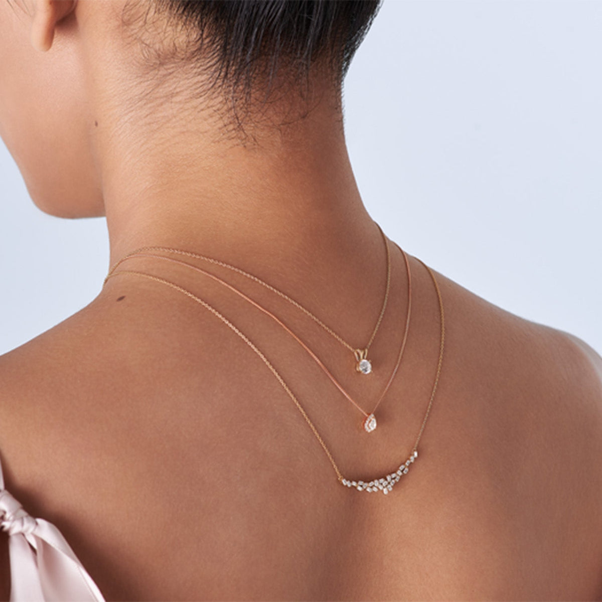 Petite Dewdrop Halo Necklace