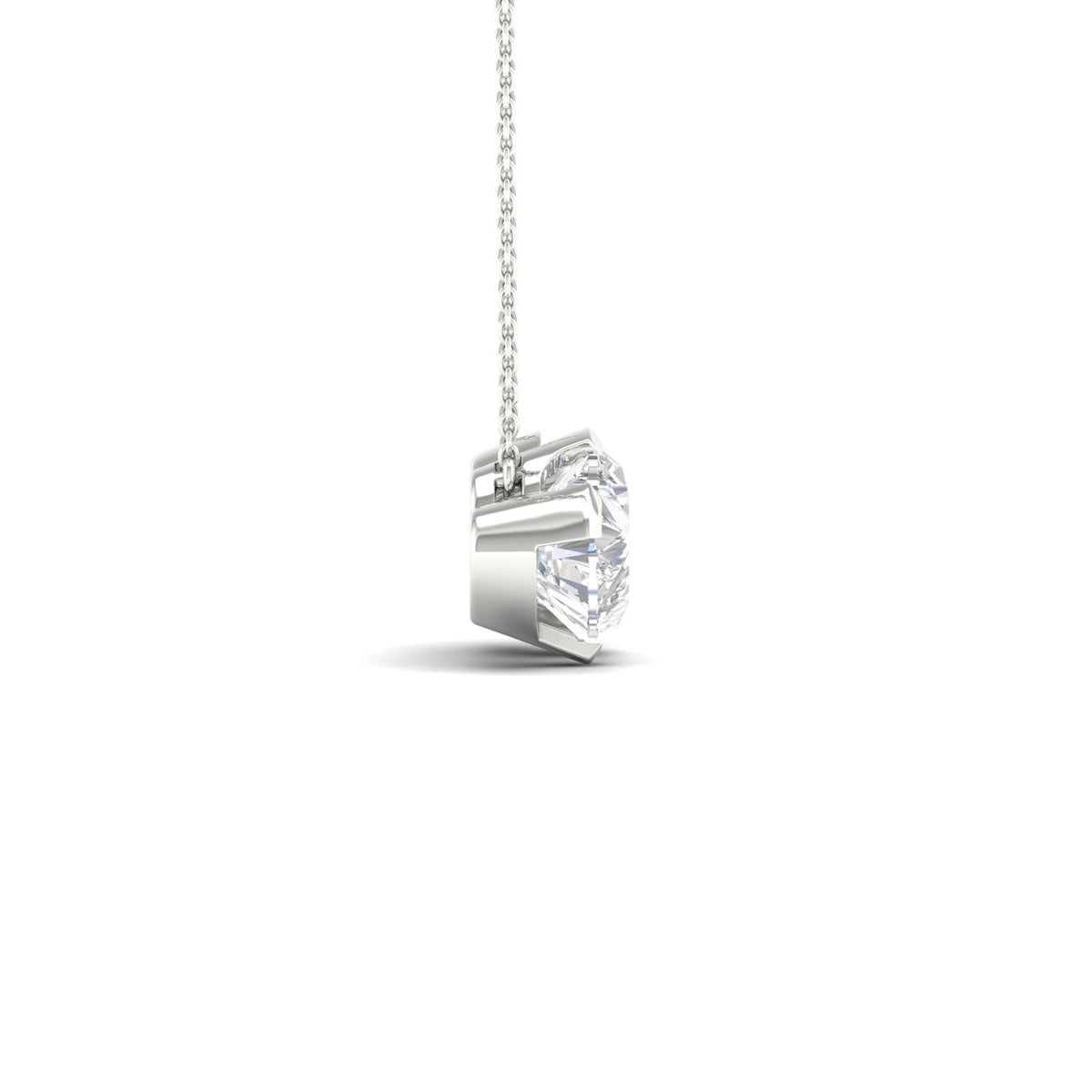 Heart Round Diamond Two-Stone Necklace
