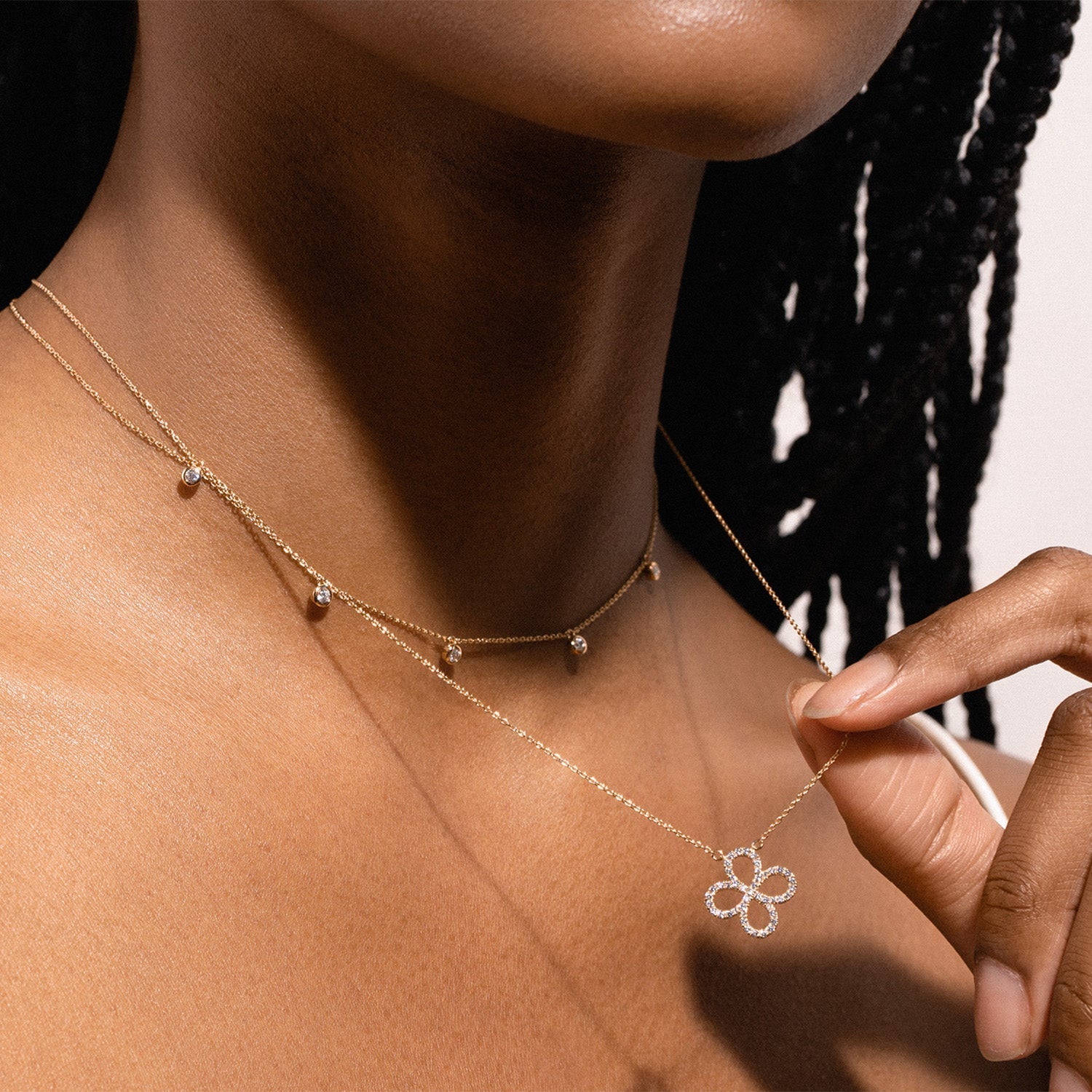 Infinity-Clover Silhouette Necklace