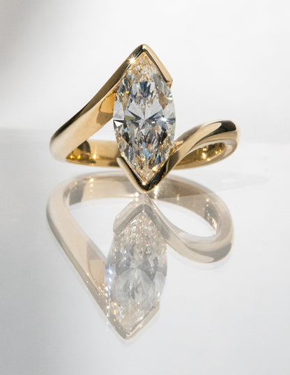 VERTICAL 2ct Marquise Rapture Ring — Half Bezel Setting