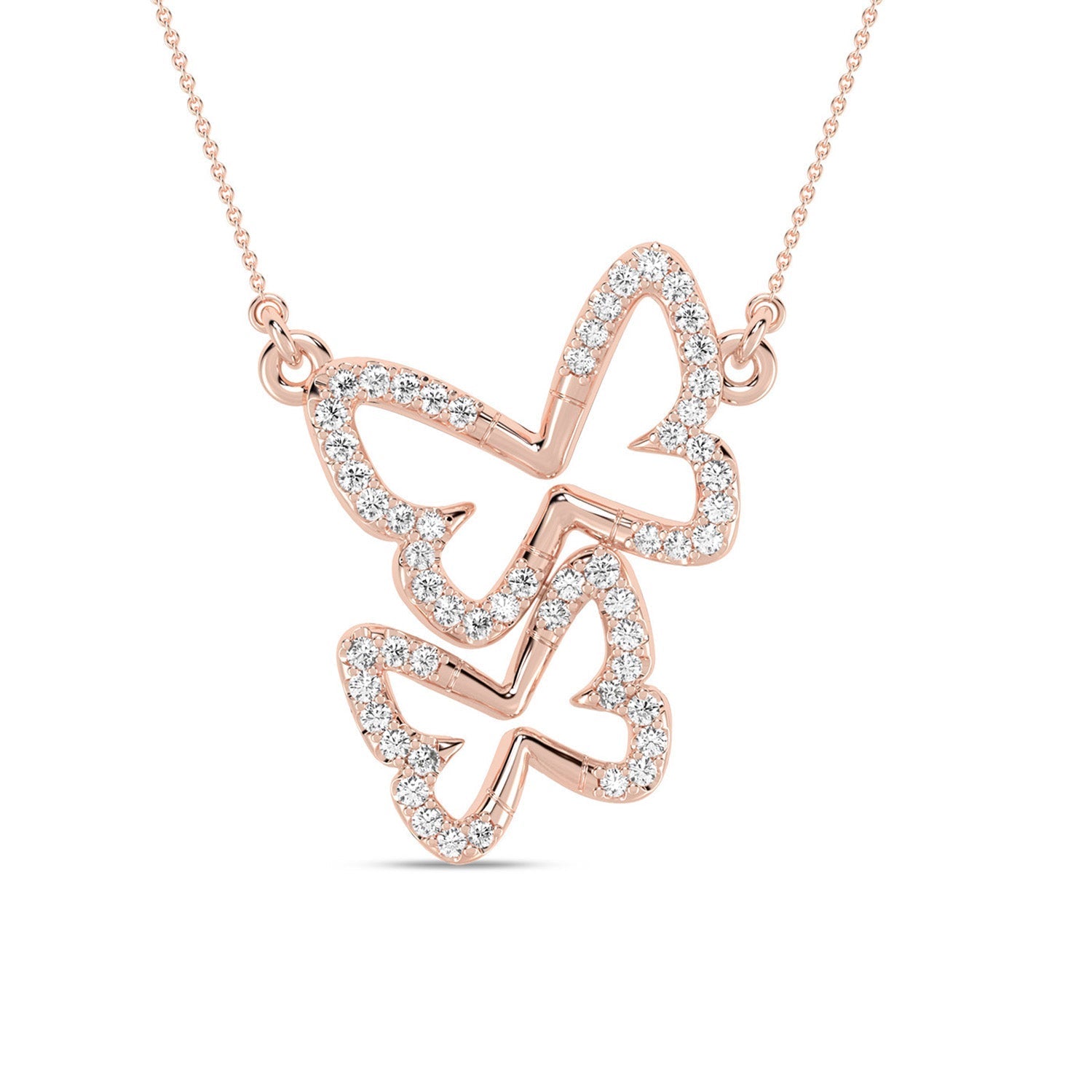 Double Butterfly Silhouette Necklace